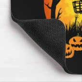 Retro Disc Golf Halloween Graveyard Scary Disc Gol マウスパッド (コーナー)