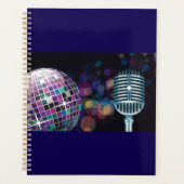 Retro Disco Ball and Vintage Microphone プランナー手帳 (正面)