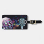 Retro Disco Ball and Vintage Microphone ラゲッジタグ (正面横)
