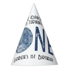 Retro Disco Ball First Birthday  パーティーハット