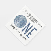 Retro Disco Ball First Birthday Party スタンダードランチョンナプキン (角)