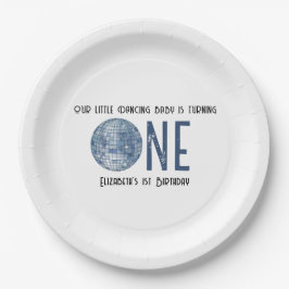 Retro Disco Ball First Birthday Party ペーパープレート