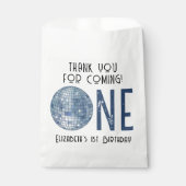 Retro Disco Ball First Birthday Party THANK YOU フェイバーバッグ (正面)