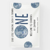 Retro Disco Ball First Year 1st Birthday Party 横断幕 (縦)