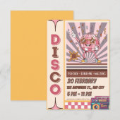 Retro Disco Ball Groovy 70s 80s Party Invitation 招待状 (正面/裏面)