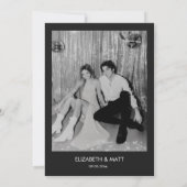 Retro Disco Ball Save The Date Black White 招待状 (裏面)