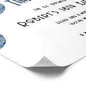 Retro disco Ball Time Capsule 1st birthday  ポスター (角)