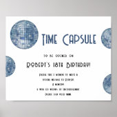 Retro disco Ball Time Capsule 1st birthday  ポスター (正面)