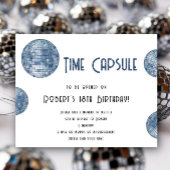 Retro disco Ball Time Capsule 1st birthday  ポスター