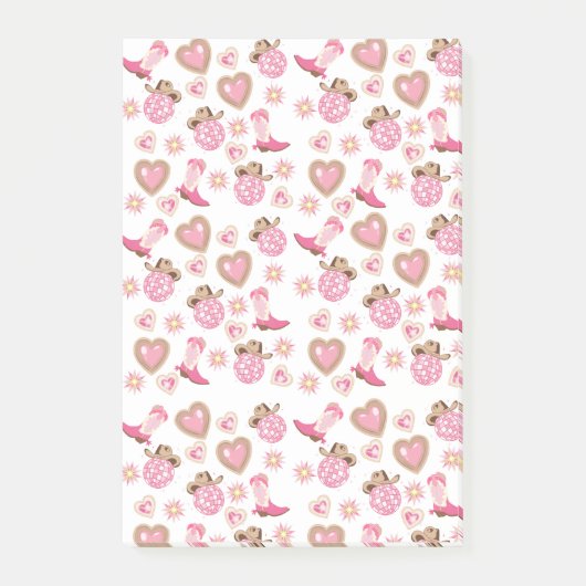 Retro Disco Cowgirl Sticky Notes ポストイット (正面)