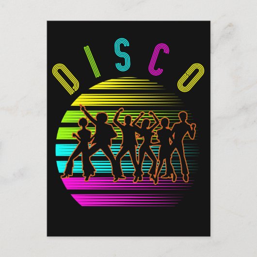 Retro Disco Dancing Funky Music ポストカード (正面)