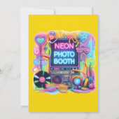 Retro Disco Photo Booth Birthday Party 招待状 (裏面)