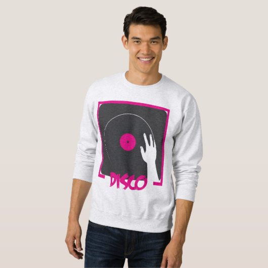 Retro Disco Vinyl Record Design スウェットシャツ (正面フル)