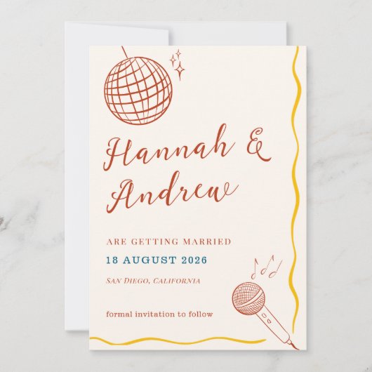 Retro Disco Wedding セーブザデート (正面)