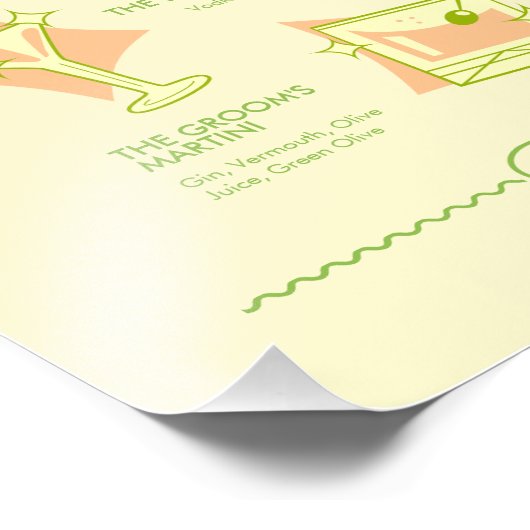 Retro Disco Wedding Bar Menu フォトプリント (角)