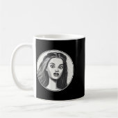 Retro Disgusted Doll Face コーヒーマグカップ (左)