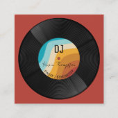Retro Djing Modern Music DJ Vinyl Musician スクエア名刺 (正面)