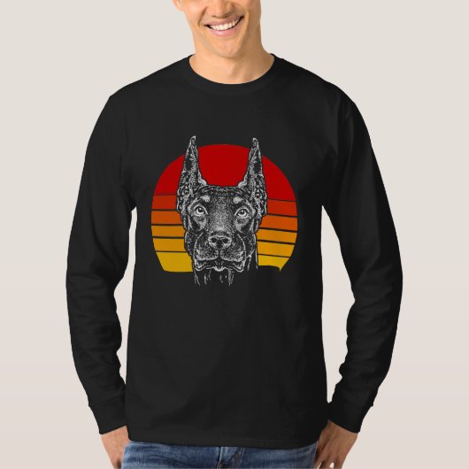 Retro Doberman 4 Tシャツ (正面)