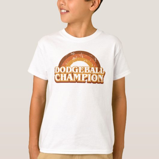 Retro Dodgeball Champion Kids Ringer T-Shirt Tシャツ (正面)