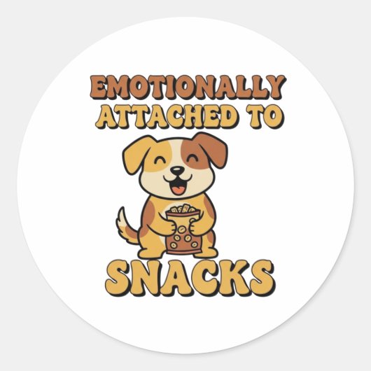 Retro Dog Emotionally Attached Vinyl Sticker ラウンドシール (正面)