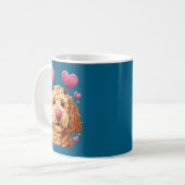 Retro Dog Goldendoodle Valentines Funny Gift Women コーヒーマグカップ (正面左)
