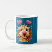 Retro Dog Goldendoodle Valentines Funny Gift Women コーヒーマグカップ (左)
