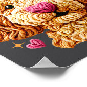 Retro Dog Goldendoodle Valentines Funny Gift Women ポスター (角)