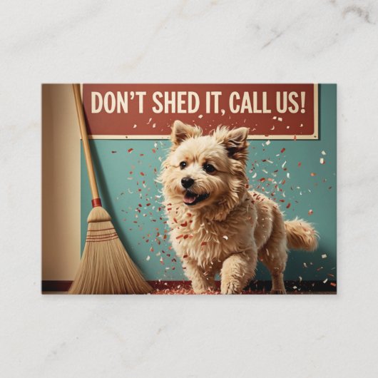 Retro Dog Grooming “Don’t Shed on It, Call Us!” 名刺 (正面)