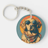 Retro Dog Keep on Barkin Key Chain キーホルダー (正面)