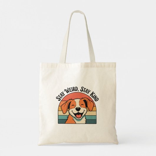 Retro Dog Kind Message Canvas Tote Bag トートバッグ (裏面)