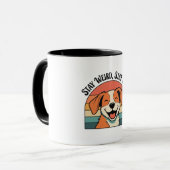Retro Dog Kindness Quote Color Inside Mug マグカップ (正面左)