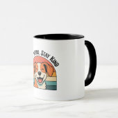 Retro Dog Kindness Quote Color Inside Mug マグカップ (正面右)