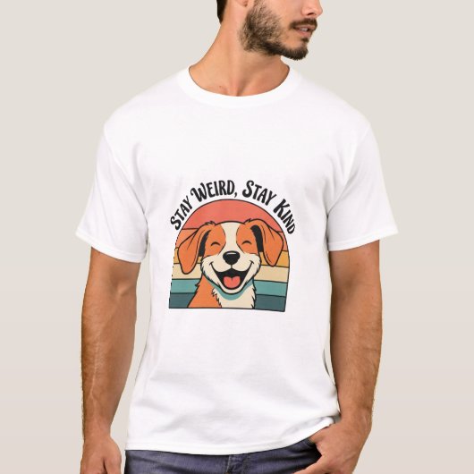 Retro Dog Kindness Quote Men’s Graphic T-Shirt Tシャツ (正面)