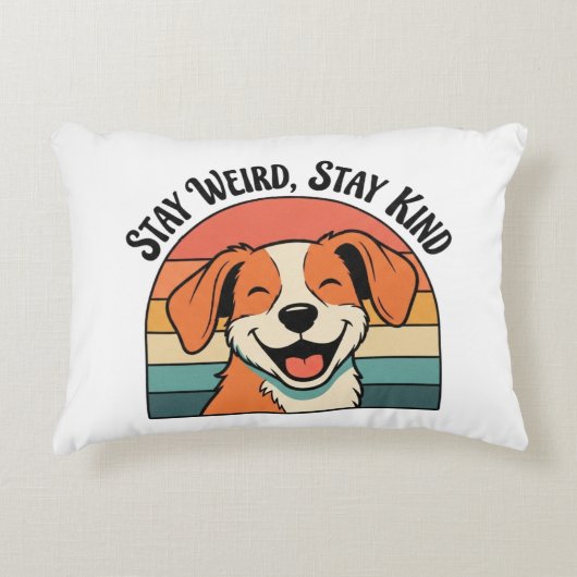 Retro Dog Kindness Quote Rectangular Pillow アクセントクッション (正面)