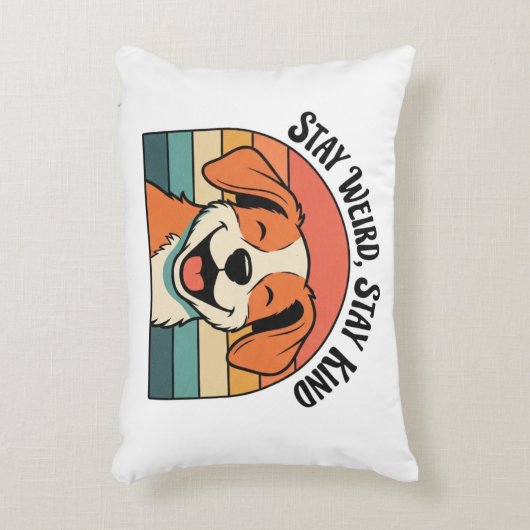 Retro Dog Kindness Quote Rectangular Pillow アクセントクッション (正面(垂直))