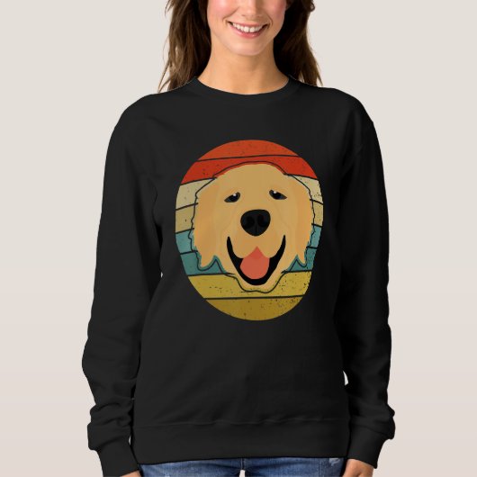 Retro Dog Lover Golden Retriever Shirt スウェットシャツ (正面)