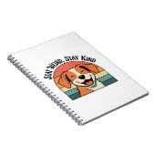 Retro Dog Positive Quote Lined Notebook ノートブック (右側)