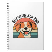 Retro Dog Positive Quote Lined Notebook ノートブック (正面)