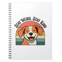 Retro Dog Positive Quote Lined Notebook ノートブック