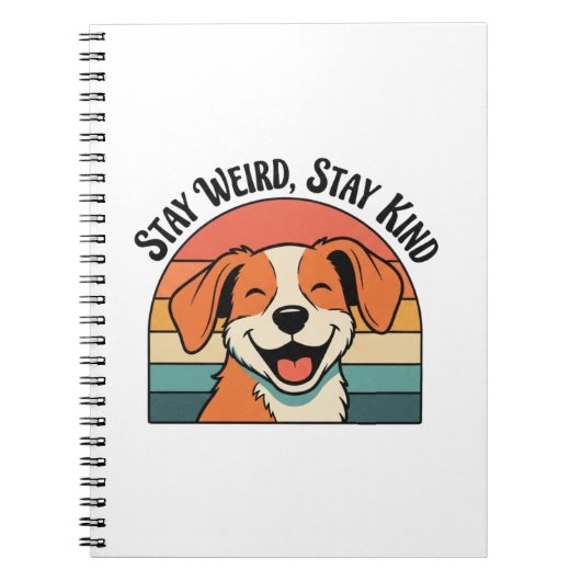 Retro Dog Positive Quote Lined Notebook ノートブック (正面)