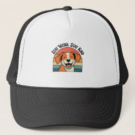 Retro Dog Positive Vibes Trucker Hat キャップ