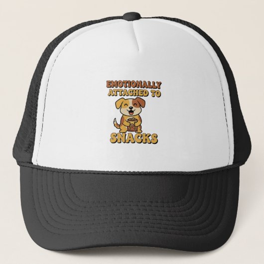 Retro Dog Snack Lover Trucker Hat キャップ (正面)