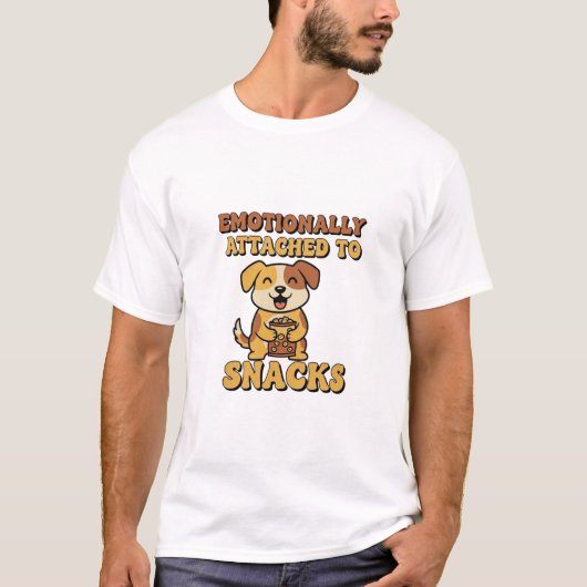 Retro Dog Snack Obsessed Men’s Graphic T-Shirt Tシャツ (正面)