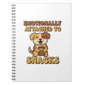 Retro Dog Snack Thoughts Lined Notebook ノートブック (正面)