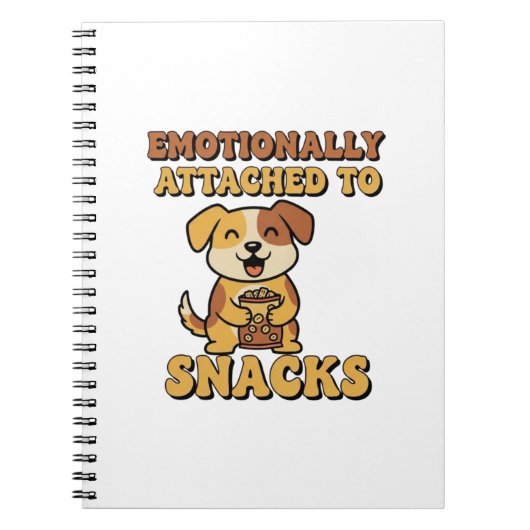 Retro Dog Snack Thoughts Lined Notebook ノートブック (正面)