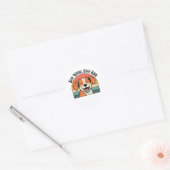 Retro Dog Stay Kind Vinyl Sticker ラウンドシール (封筒)