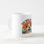Retro Dog Stay Kind White Coffee Mug コーヒーマグカップ (正面左)