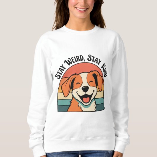 Retro Dog Stay Kind Women’s Sweatshirt スウェットシャツ (正面)