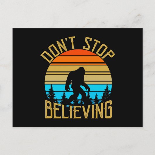Retro Dont Stop Believing Bigfoot ポストカード (正面)