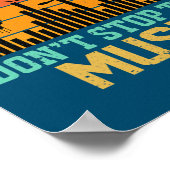 Retro Don't Stop The Music Lover Sound Headphones ポスター (角)